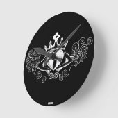 Horloge Ronde Le Claddagh (blanc) (Angle)