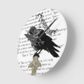 Horloge Ronde Le Corbeau d'Edgar Allan Poe (Angle)