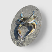 Horloge Ronde Le crabe bleu savoureux ! (Angle)