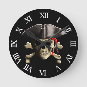Horloge Ronde Le crâne de pirate de jolly roger
