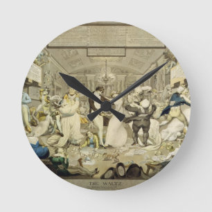 Horloge Ronde Le de valse (gravure colorée)