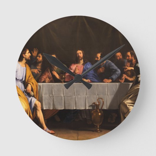 Horloge Ronde Le dernier dîner par Philippe de Champaigne (1648) (Recto)