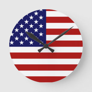 Horloge Ronde Le drapeau américain
