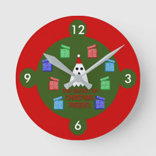 Horloge Ronde Le fantôme de Noël présente drôle
