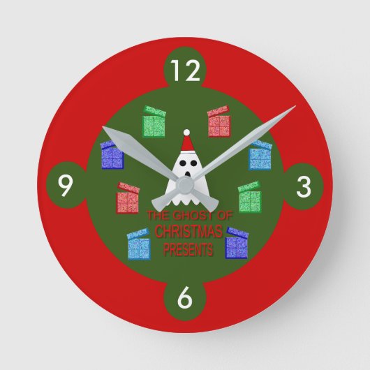 Horloge Ronde Le fantôme de Noël présente drôle (Recto)