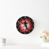 Horloge Ronde Le football ; rouge (Maison)