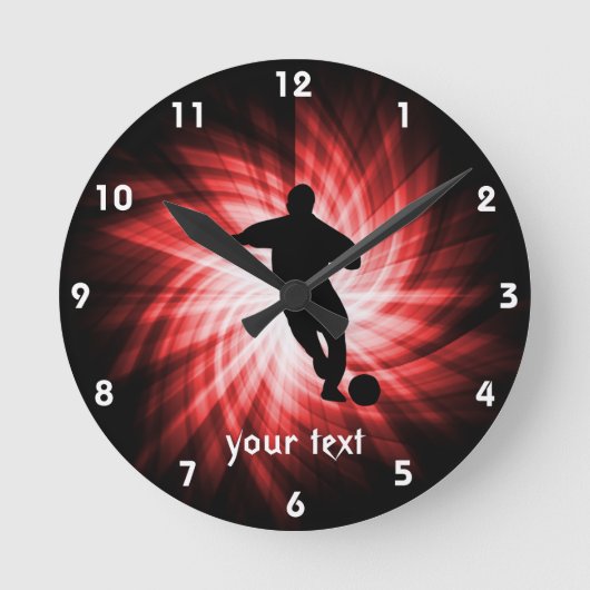 Horloge Ronde Le football ; rouge (Recto)