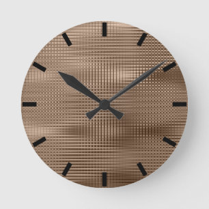 Horloge Ronde Le gril métallique minimal de café en bronze barre
