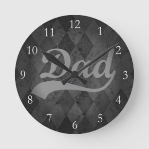 Horloge Ronde Le gris de harlequin ombrage le papa