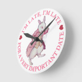 Horloge Ronde Le lapin blanc d'Alice au pays des merveilles (Angle)