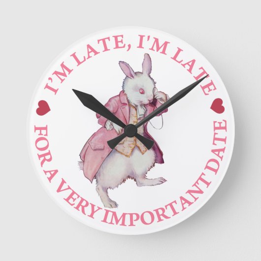 Horloge Ronde Le lapin blanc d'Alice au pays des merveilles (Recto)