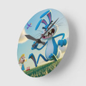 Horloge Ronde Le lapin en colère  (Angle)