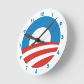 Horloge Ronde Le logo de Wall Clock d'Obama (Angle)