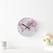 Horloge Ronde Le monde est l'art - rose (Maison)