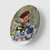 Horloge Ronde Le motard - Teddy - (Angle)