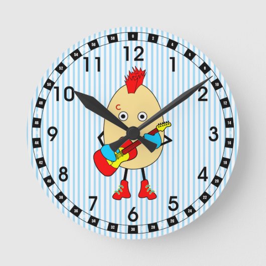 Horloge Ronde Le musicien de rock Egghead (Recto)