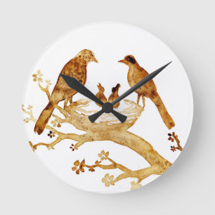 Horloge Ronde Le nid et la famille