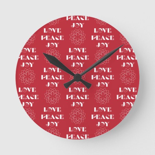 Horloge Ronde Le Petit Rouge et Blanc, Peace, Joy (Recto)