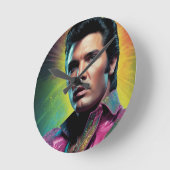 Horloge Ronde Le Roi de la Pop Art (Angle)