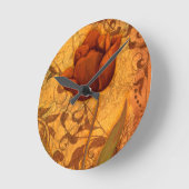 Horloge Ronde Le rouge fleurit II (Angle)