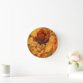 Horloge Ronde Le rouge fleurit II (Maison)