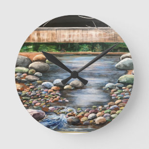 Horloge Ronde Le ruisseau beau jour clair eaux rochers