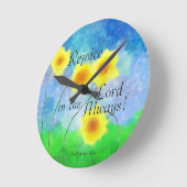 Horloge Ronde Le scripture de Philippian, Rejoice dans le Lord A (Angle)