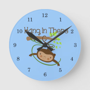 Horloge Ronde Le singe accroche là