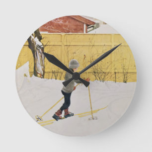 Horloge Ronde Le skieur, c.1909