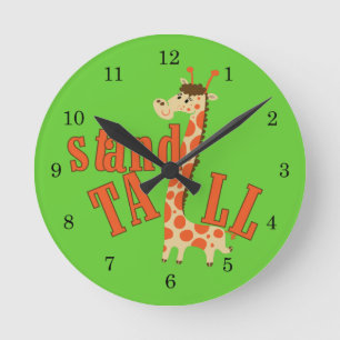 Horloge Ronde Le socle de girafe est grand