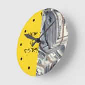 Horloge Ronde Le temps est l'argent (Angle)