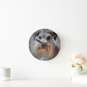 Horloge Ronde Le visage de Schnauzer Dog (Maison)