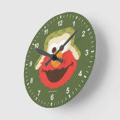 Horloge Ronde Le visage d'Elmo Woodland (Angle)
