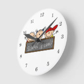 Horloge Ronde L'école est Cool (Angle)