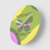 Horloge Ronde Leçons D'Un Papillon (Angle)