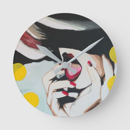 Horloge Ronde "Lecture de la volonté" Peinture sur une (Recto)