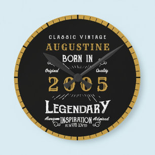 Horloge Ronde Légende d'anniversaire 21 ans née en 2005