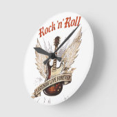 Horloge Ronde Légendes de la guitare rock n roll vivent à jamais (Angle)