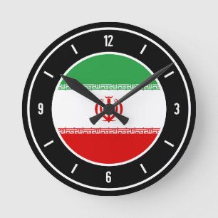 Horloge Ronde L'élégance du drapeau iranien