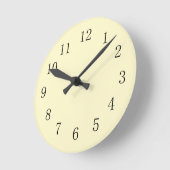 Horloge Ronde Lemon Chiffon Pastel Yellow Kitchen Wall Clock (Angle)