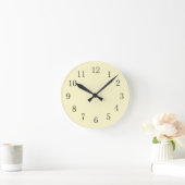 Horloge Ronde Lemon Chiffon Pastel Yellow Kitchen Wall Clock (Maison)