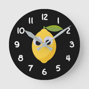 Horloge Ronde Lemon, sweet fruit with googly eyes