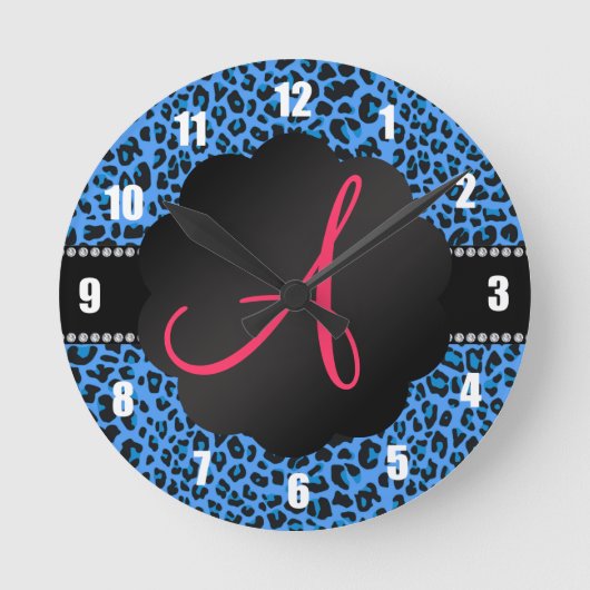 Horloge Ronde Léopard bleu monogram (Recto)