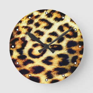 Horloge Ronde Leopard Cheetah Imprimer fourrure de fourrure avec