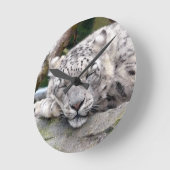 Horloge Ronde Léopard de neige - beau ! (Angle)