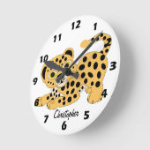 Horloge Ronde Leopard Design Personalised (Angle)