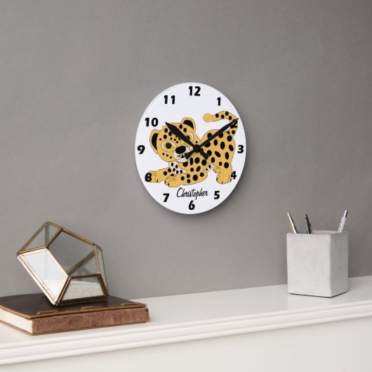 Horloge Ronde Leopard Design Personalised (Bureau)