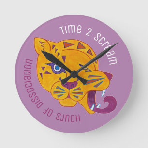 Horloge Ronde Léopard Venimeux Anarchique