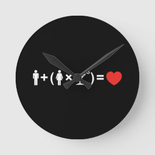 Horloge Ronde L'équation d'amour pour les femmes