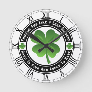 Horloge Ronde Les Amis Sont Comme Quatre Feuilles